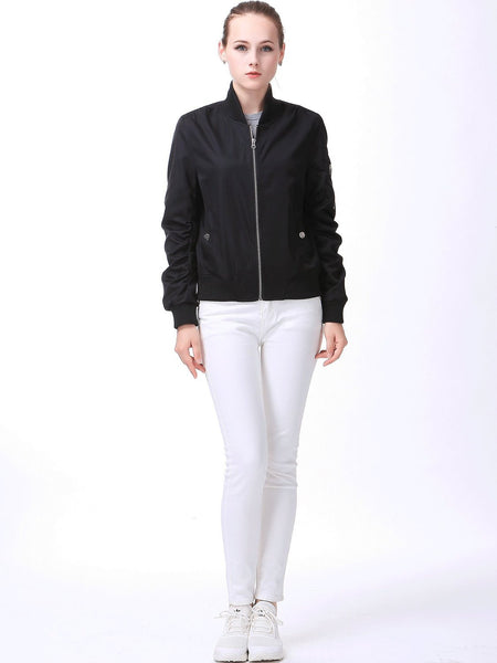 Miya Classic Flight Jacket Short Bomber Jacket Women Coat