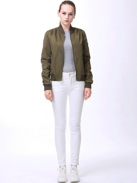 Miya Classic Flight Jacket Short Bomber Jacket Women Coat