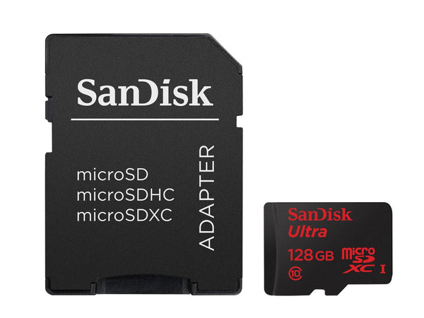 SanDisk Ultra 64GB microSDXC UHS-I Card with Adapter, Grey/Red, Standard Packaging (SDSQUNC-064G-GN6MA)