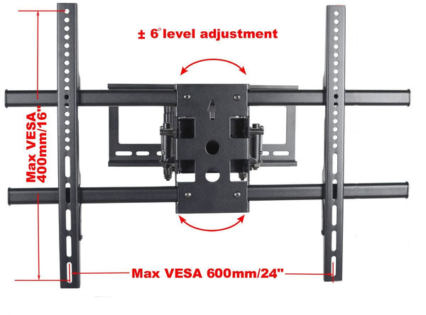 VideoSecu ML531BE TV Wall Mount for most 22"-55" LED LCD Plasma Flat Screen Monitor up to 88 lb VESA 400x400 with Full Motion Swivel Articulating 20 in Extension Arm, HDMI Cable & Bubble Level WP5