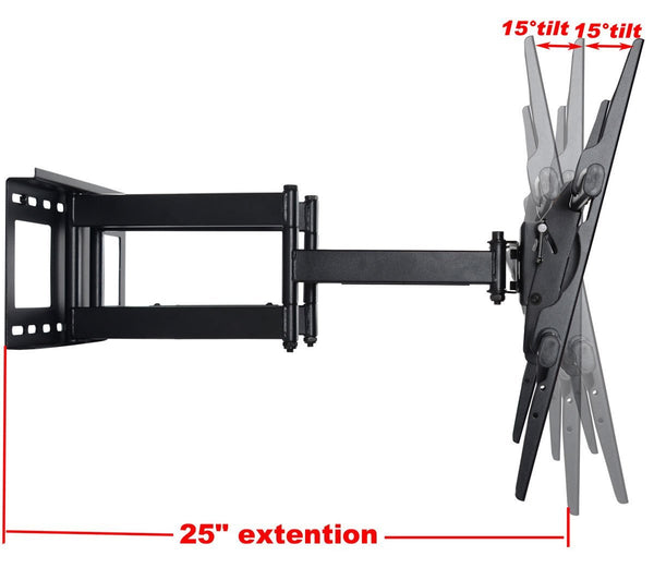 VideoSecu ML531BE TV Wall Mount for most 22"-55" LED LCD Plasma Flat Screen Monitor up to 88 lb VESA 400x400 with Full Motion Swivel Articulating 20 in Extension Arm, HDMI Cable & Bubble Level WP5
