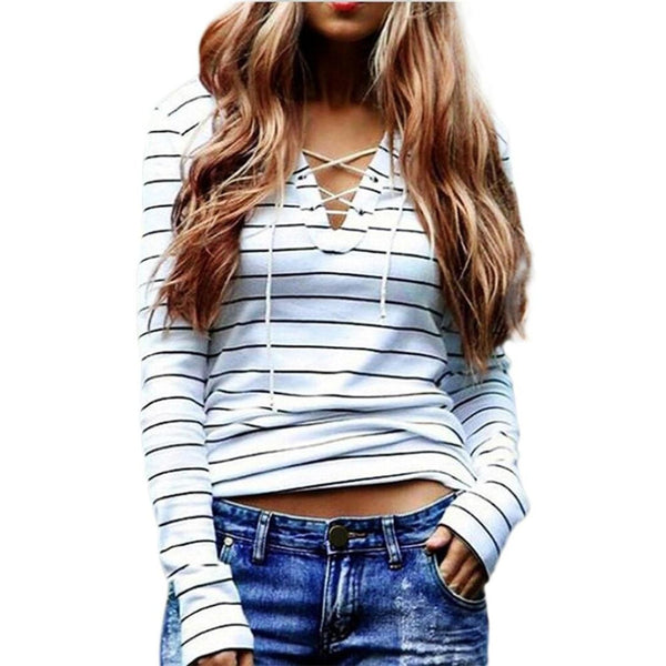 Long Sleeve Tops JUNKE Women Stripe blouse