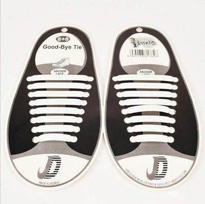 16Pc/Set  Hot Women Lady Men No Tie Silicone Shoelaces Elastic Shoe Laces All Fit Strap Sneaker Waterproof Lazy Laces